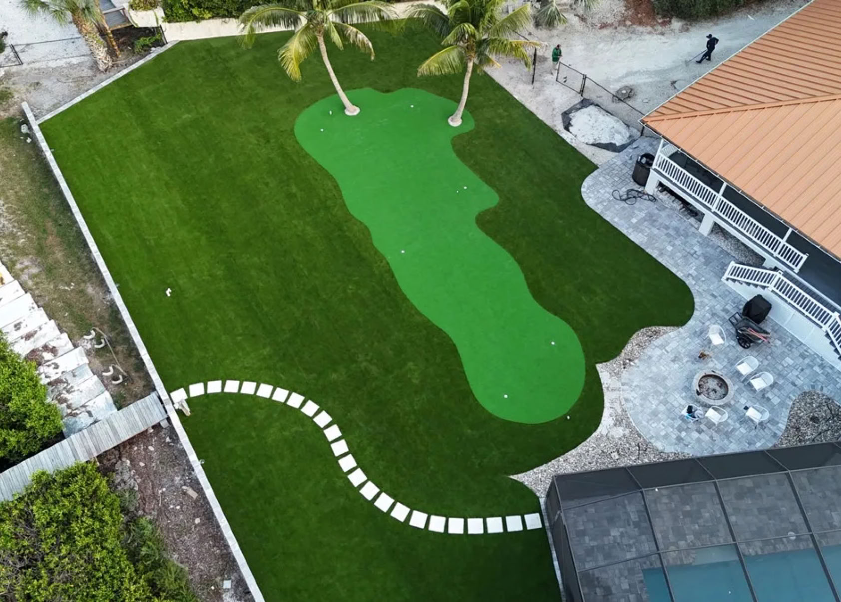Artificial grass landscape installed by Artificial Grass Empire